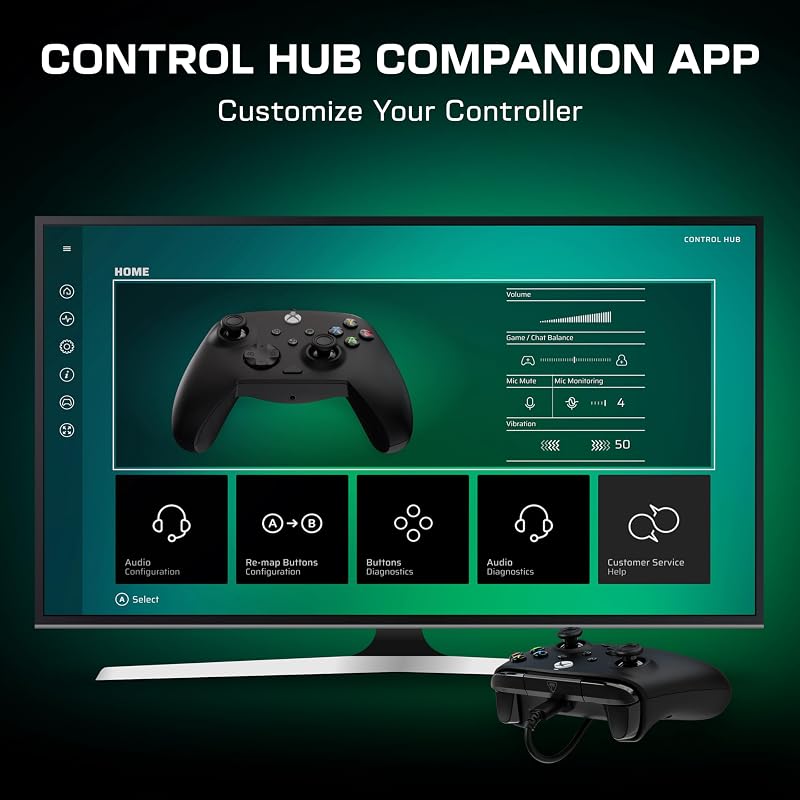 Rematch Core manette gaming filaire sous licence officielle pour Xbox Series X|S, Xbox One et PC Windows 10/11 avec Sticks à effet Hall, moteurs de vibration et gâchettes de vibration