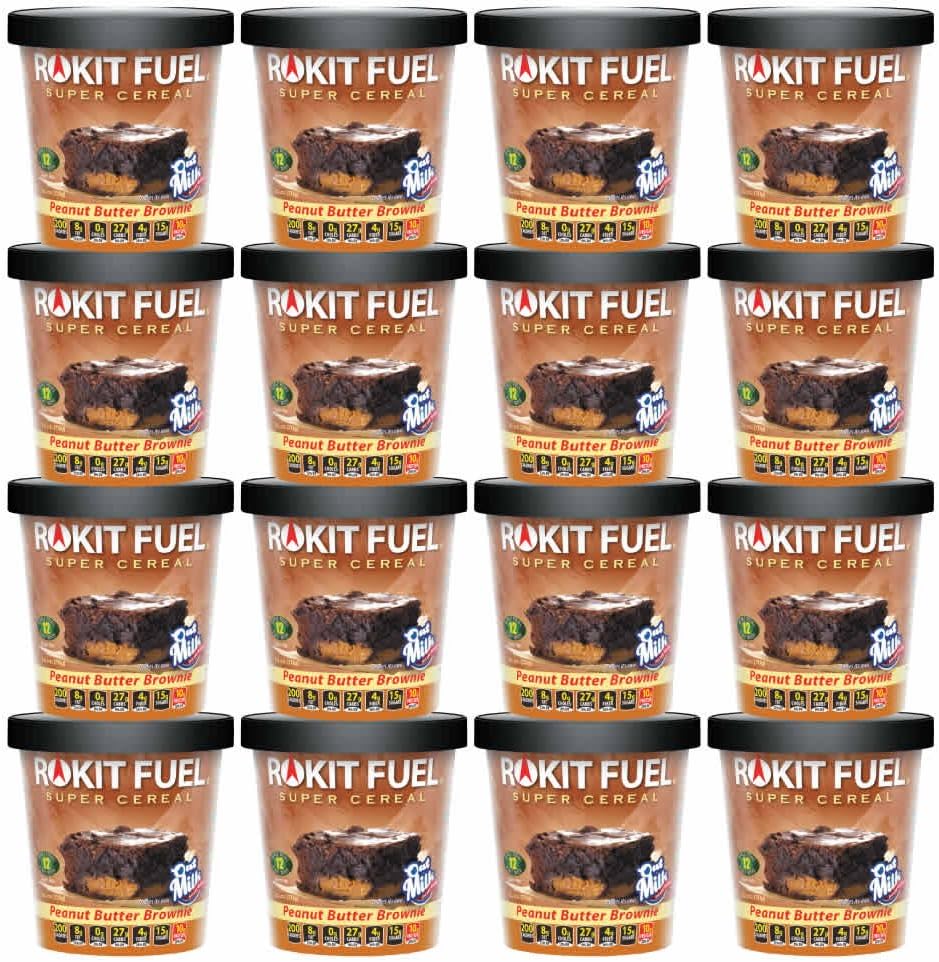 Super Cereal Cup - 16 Ct P.B. Brownie - Gourmet Whole Foods Breakfast Oatmeal, Gluten Free, Natural, GMO Free, Vegan - Single Serve Meal or Snack