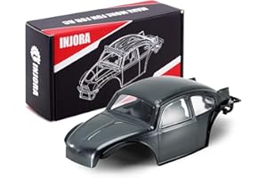 INJORA BUG24 Body with Roll Cage for 1/24 Axial SCX24 C10 JLU Bronco Base Camp 4Runner Upgrade(Grey)