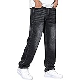 JMIERR Mens Classic Relaxed Fit Jeans Stretch Casual Baggy Denim Pants