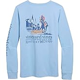 Vineyard Vines Womens Kentucky Derby Painted Race Long-Sleeve Pocket Tee