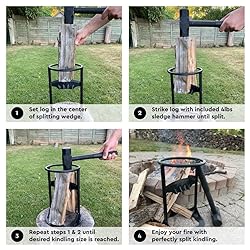 Wood Splitter with 4 Lbs Sledge Hammer - Log