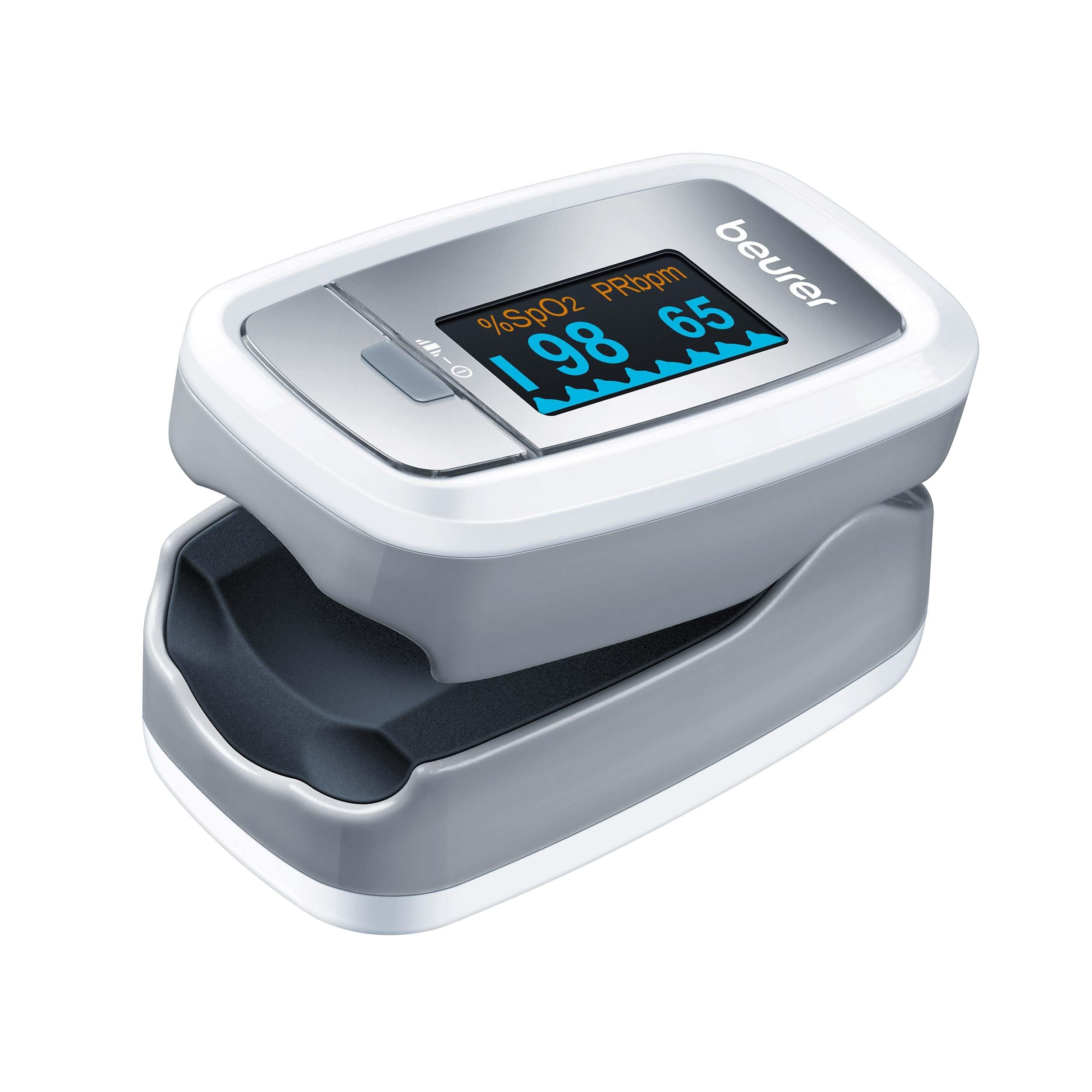 Beurer PO30 Pulse Oximeter, Determination of heart rate and arterial oxygen saturation for those with medical conditions, Suitable for high-altitude sports, Small and lightweight, Medical device