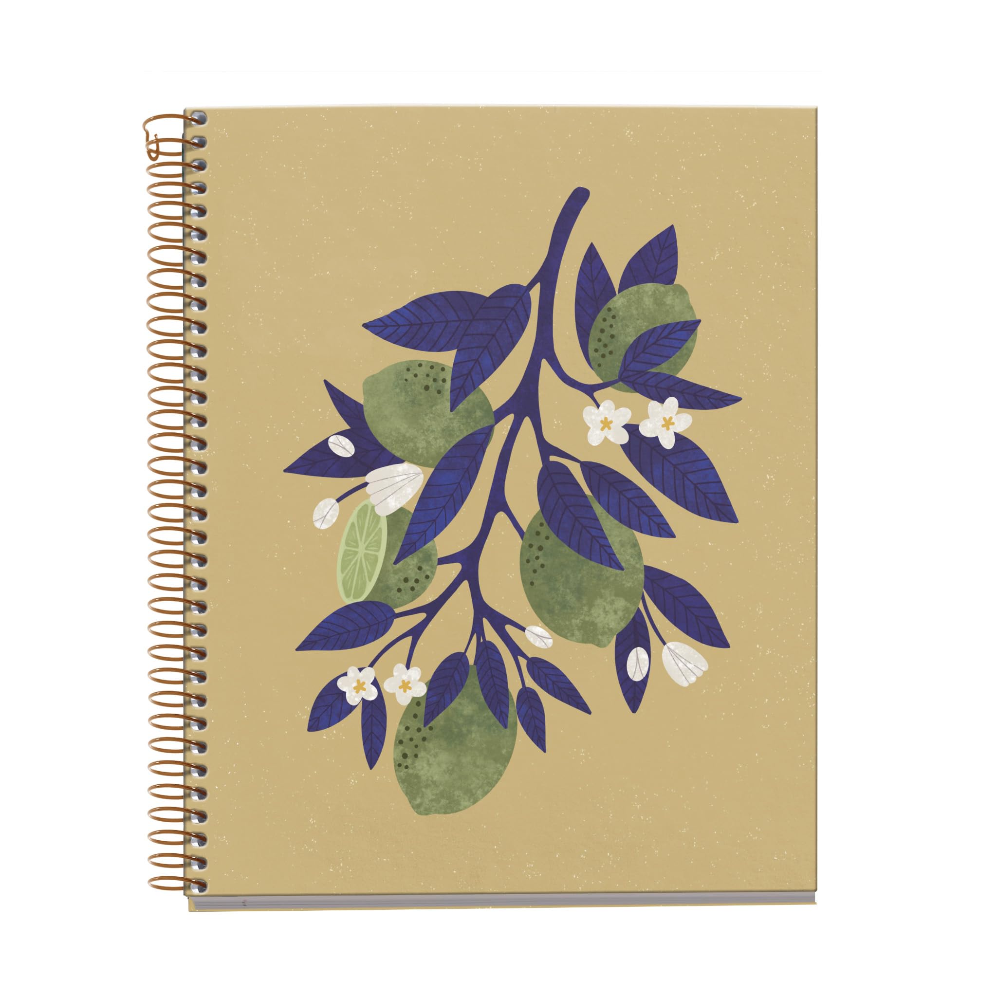 Miquelrius - A5 Notebook, 4 Colour Stripes, Horizontal Ruled 7 mm, 120 Sheets of 70 g/m², Spiral, Ruled Notebook, Sweet Fruits Collection, Lemon Tree