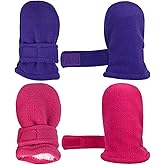 N'Ice Caps Baby Toddler Mittens Kids 2 Pairs Fleece Gloves Winter Warm Sherpa Lined