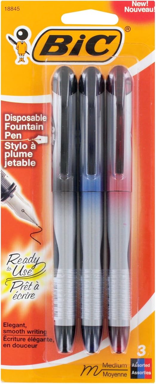 BIC DISPOSABLE FOUNTAIN PEN ASSORTD Amazon.fr Fournitures de bureau