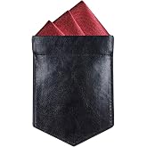 ONLVAN Pocket Square Holder Leather Pocket Square Holder for Men's Suit Handkerchief