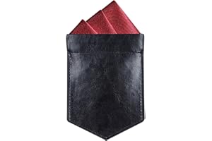 ONLVAN Pocket Square Holder Leather Pocket Square Holder for Men's Suit Handkerchief