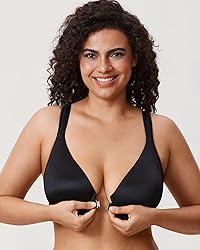 DELIMIRA Women's Front Closure Racerback Bras Plus