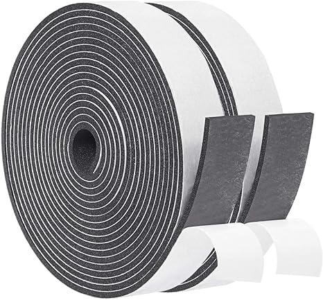 Yotache Foam Strips Adhesive 2 Rolls 1 Inch Wide X 1 8 Inch Thick Neoprene Weather Stripping High Density Foam Tape Seal For Doors And Windows Insulation Total 33 Feet Long 2 X 16 5 Ft Each Amazon Com