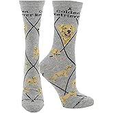 WHD Golden Retriever Crew Socks for Women & Men | Gift for Dog Lovers, Cute Pet Socks