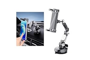 kiimiles Ultra-Strong Suction Cup Phone Mount for Car - Anti-Shock & Noiseless Dashboard & Windshield Holder, 360° Adjustable Hands-Free Mount for All Smartphone (04)