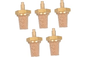 GARVALON 5pcs Brass Male Air Fitting Fog Machine Bubble Stone Filter Generator Golden