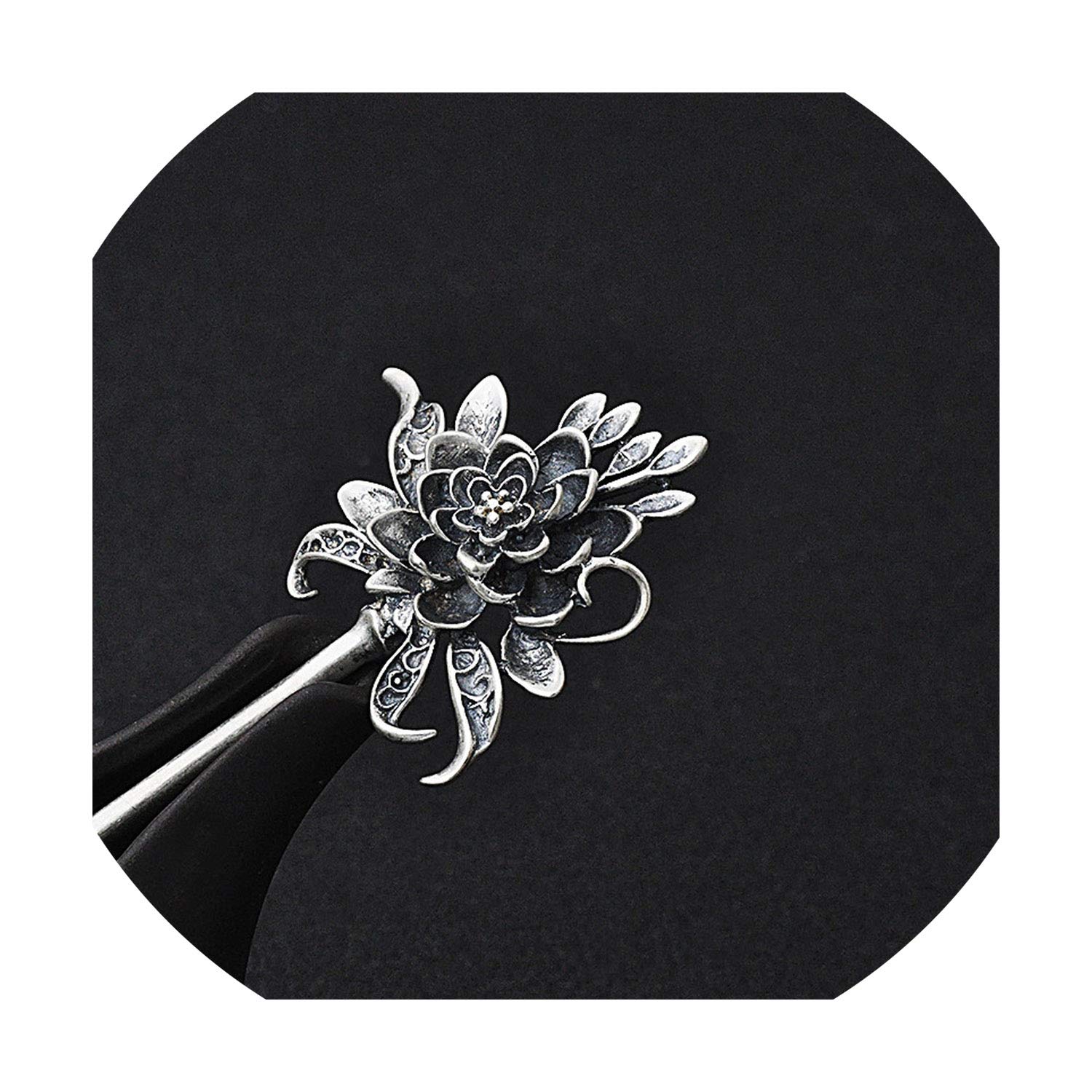 Amazon Com Peony Flowers Hair Stick 925 Sterling Silver Jewelry