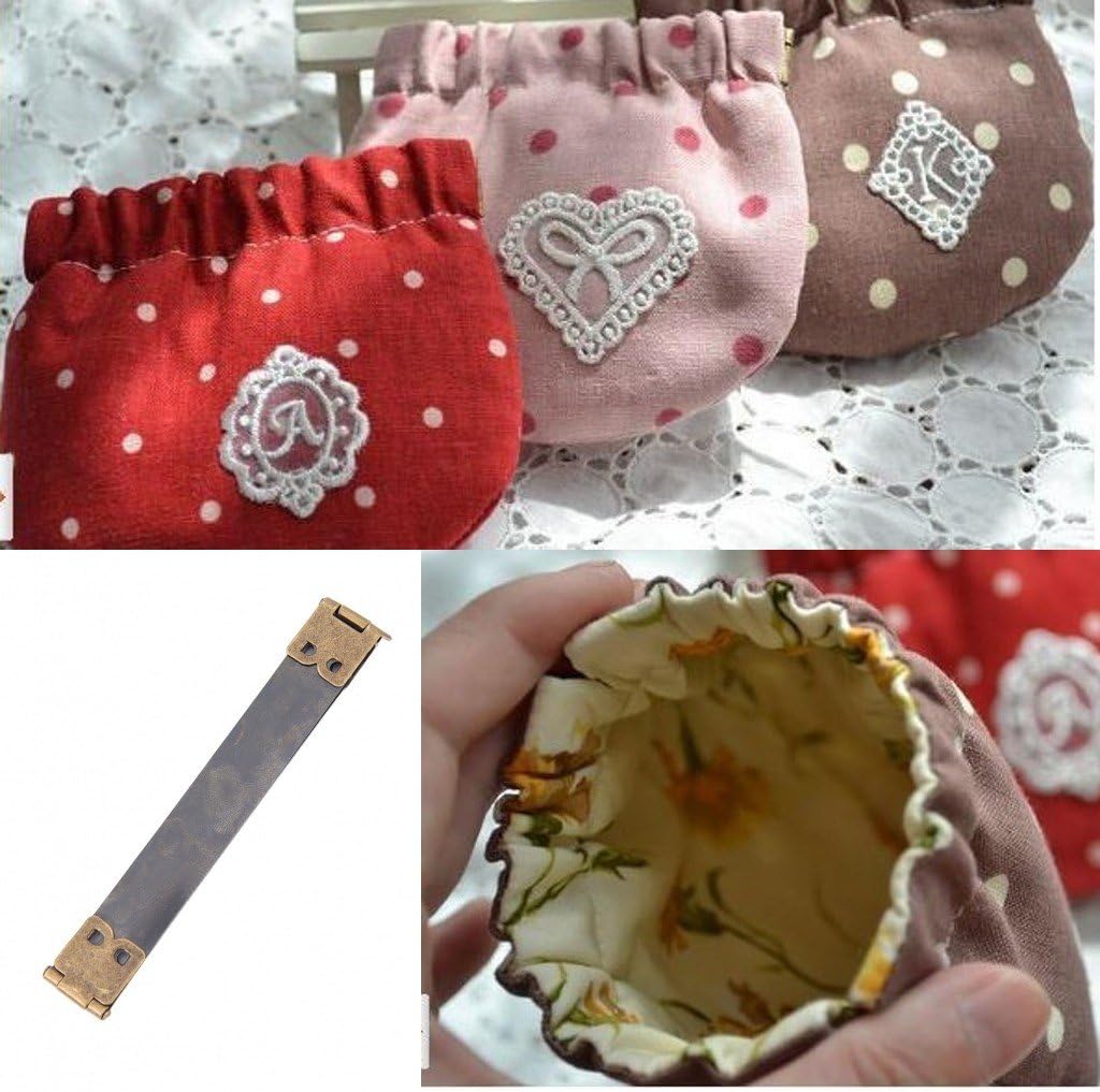 ZHONGJIUYUAN 6 Piece 3.94 inch Metal Internal Flex Frames Kiss Clasp Sewing Bag Purse Craft (10cm)