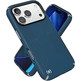 Speck PRESIDIO2 Grip for iPhone 17 Pro Case, MagSafe-Compatible, Slim Protective Case, DEEP SEA/Silver Metallic/Spell Blue