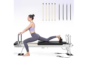 JELENS Pilates Reformer, Foldable Pilates Machine for Home and Gym Workout with Dual Resistance and Adjustable Heights, Pilates Equipment Suitable for Advanced and Beginners Users, Up to 440 LBS