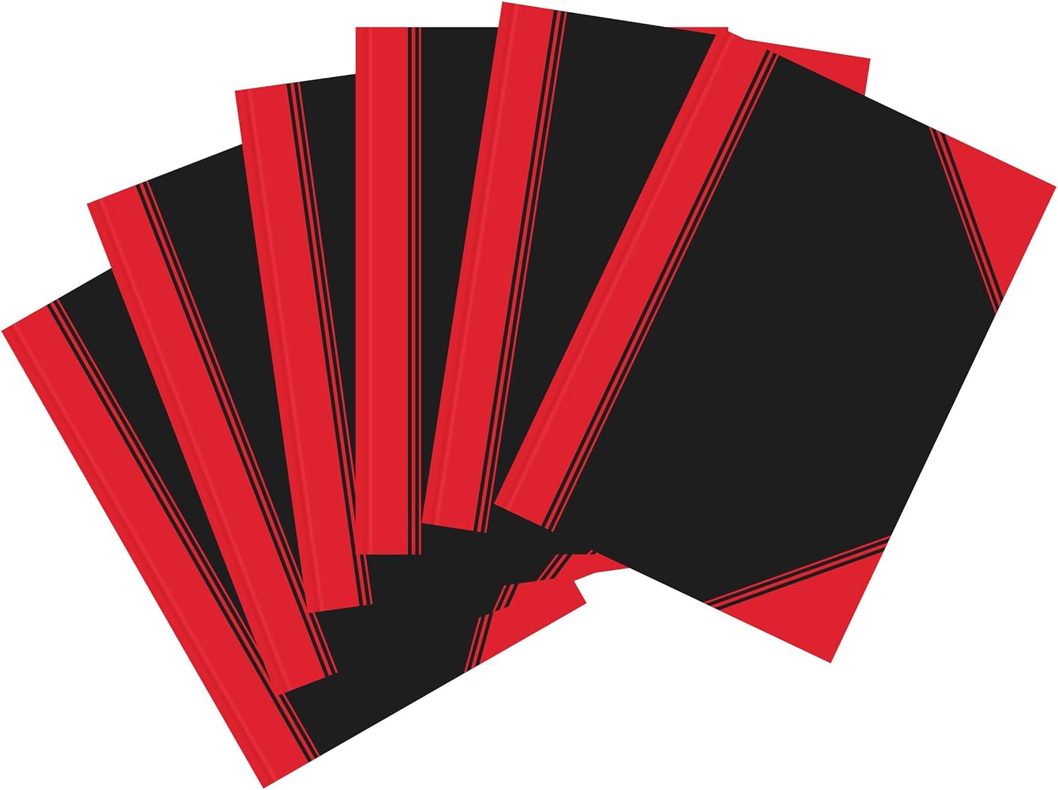 Landré Bantex 6 x A5 Ruled Notebook 192 Pages 70gsm Hardback Black, black/red