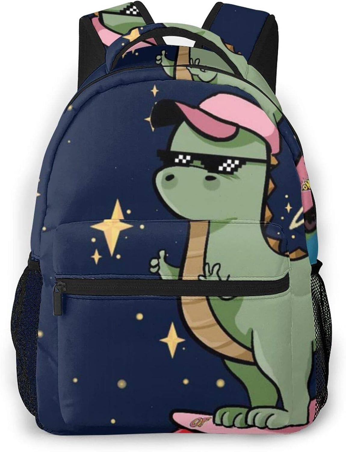 Rainbow Dinosaur Print Backpack Printing Laptop Waterproof AntiTheft