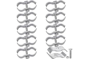 WRINGKIT 10 Pack Dog Kennel Clamps, 1-3/8" Chain Link Fence Panel Clamps, Galvanized Pipe Panel Frames, Chain Link Fence Hardware for Temporary Dog Kennels, Chicken Coops, Metal Cage