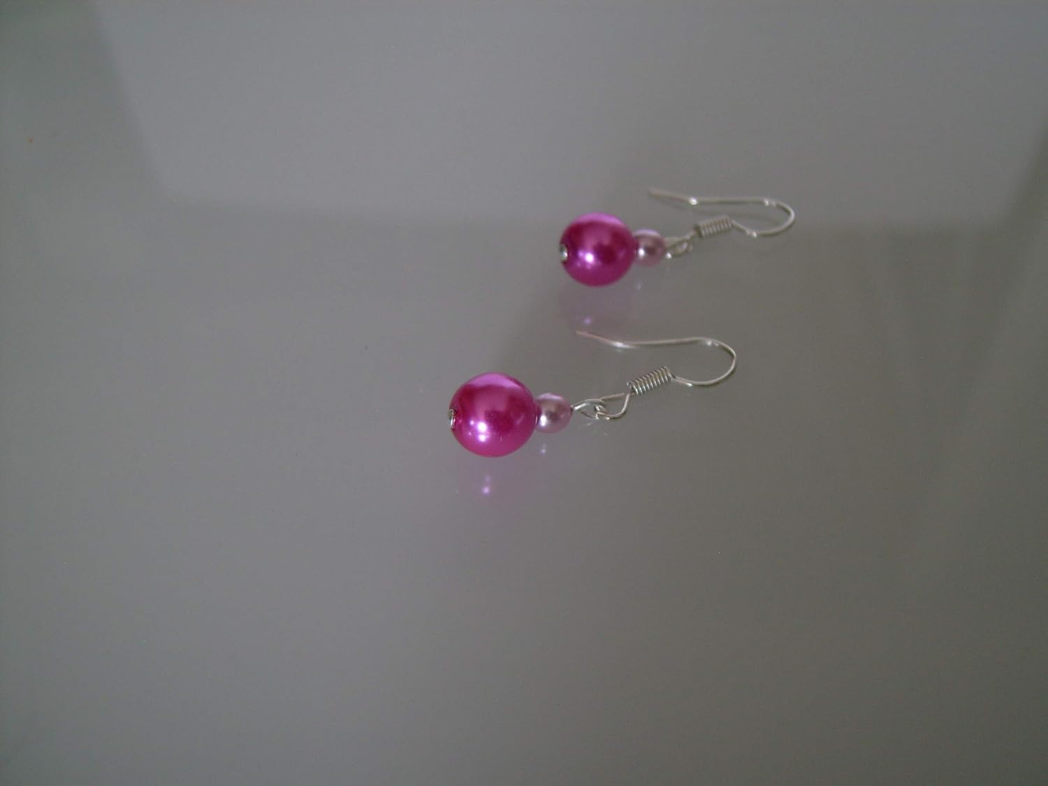 Boucles D Oreille D Oreilles Rose Fuchsia Fushia Style Perle De Culture P Robe D Mariee Mariage Soiree Ceremonie Perles De Verre Style Culture Petit Prix Pas Cher Amazon Fr Handmade