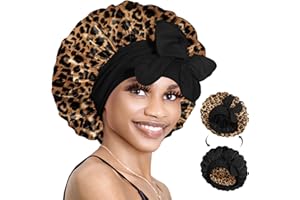 BONNET QUEEN Silk Bonnet for Sleeping Women Reversible Double Layer Satin Bonnet Hair Bonnet Night Sleep Cap for Curly Hair