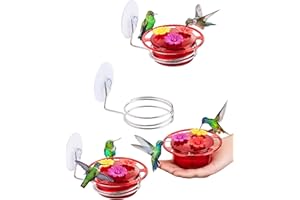 iBorn Circular Hanging Hummingbird feeders for Outdoors 3PCS 3OZ Mini Hummingbird Feeder Humming Bird Feeder, Silicone Feedin