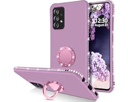 Telaso Samsung Galaxy A52 5G Case, Liquid Silicone Sparkle Bling Diamond Rhinestone Bumper Protective Shockproof Galaxy A52 5