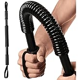Power Twister Bar - Chest &amp; Arm Exerciser, Upper Body Strength Trainer with 20-66 lb Resistance, Non-Slip Grips &amp; Wrist Straps for Home Gym Workout