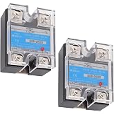 SSR-25DD 25A DC Solid State Relay, DC 3-32V Input, DC 5-200V Output, Single Phase, Pack of 2 by BlueStars