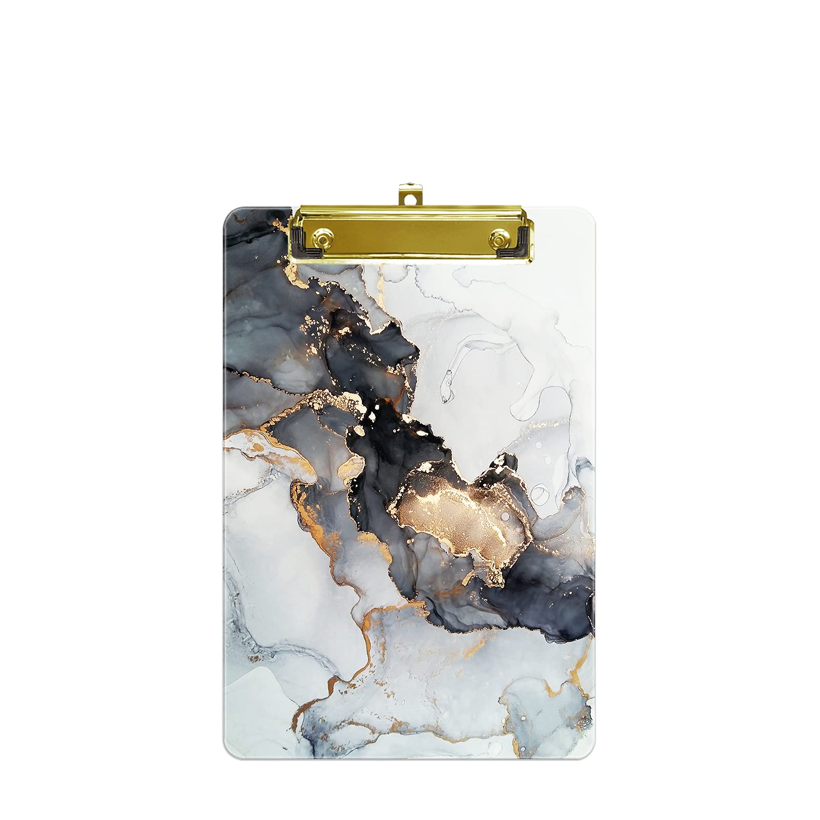 Hnogri Small Plastic Clipboard, Fashion Design A5 Size Memo Clipboards for Students, Kid, Women, Office, School, Low Profile Clip, Cute Custom Pattern, Mini Clipboard Size 6" x 9", Natural Texture