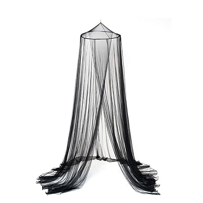 OctoRose Round Hoop Bed Canopy Netting, Black, Crib to King