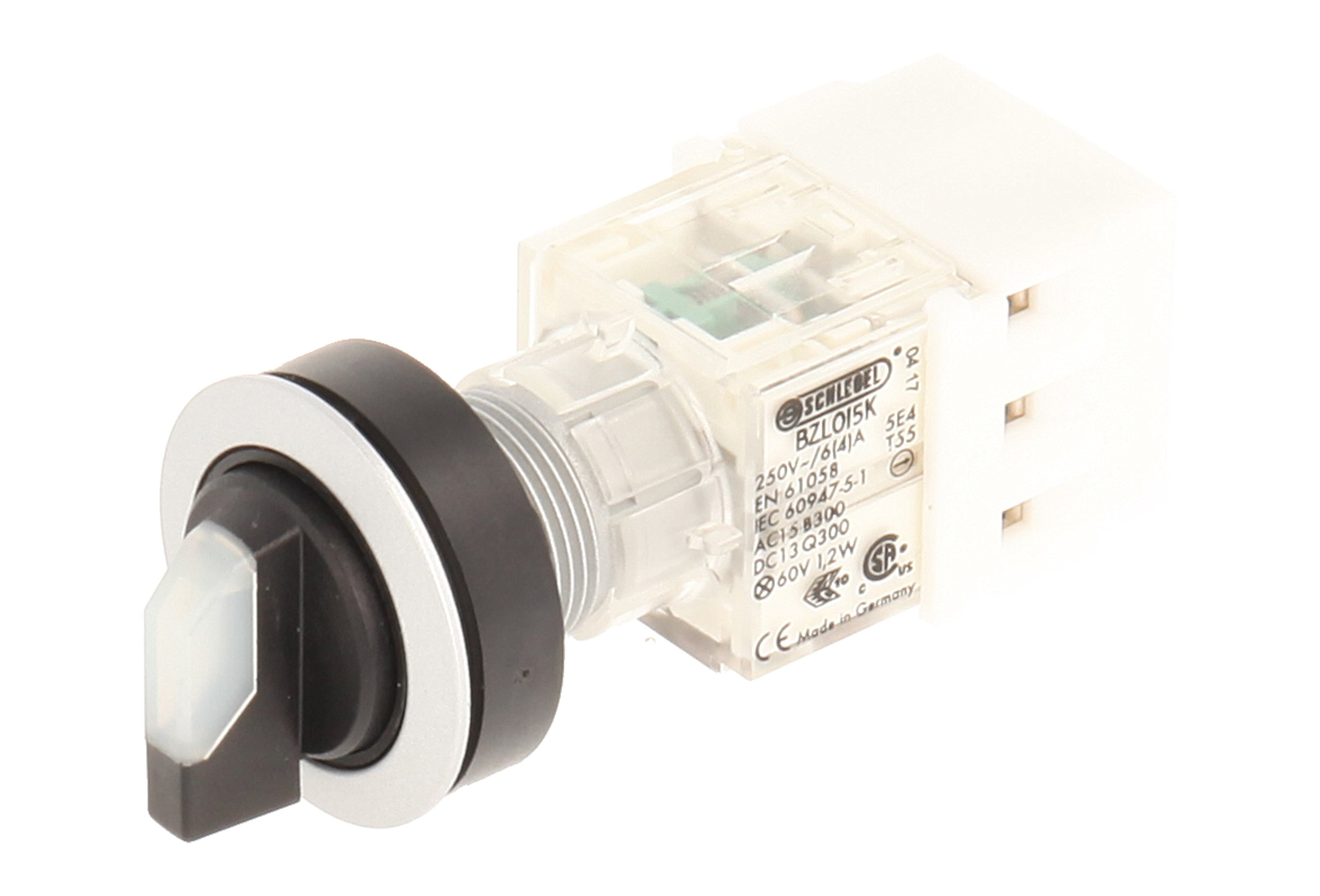 Club 23.001.210 Light Switch, Latching, 3 Positions Momentary Contact Sensor LED Lamp Holder t5,5 K 1 Closer + 1 opener Screw-On 24 V, Clear/Silver (Pack of 2)