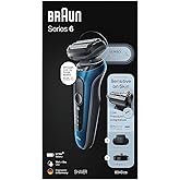 Braun Series 6 6040cs Electric Shaver with Charging Stand, Precision Trimmer, Wet & Dry, Rechargeable, Cordless Foil Shaver, Blue