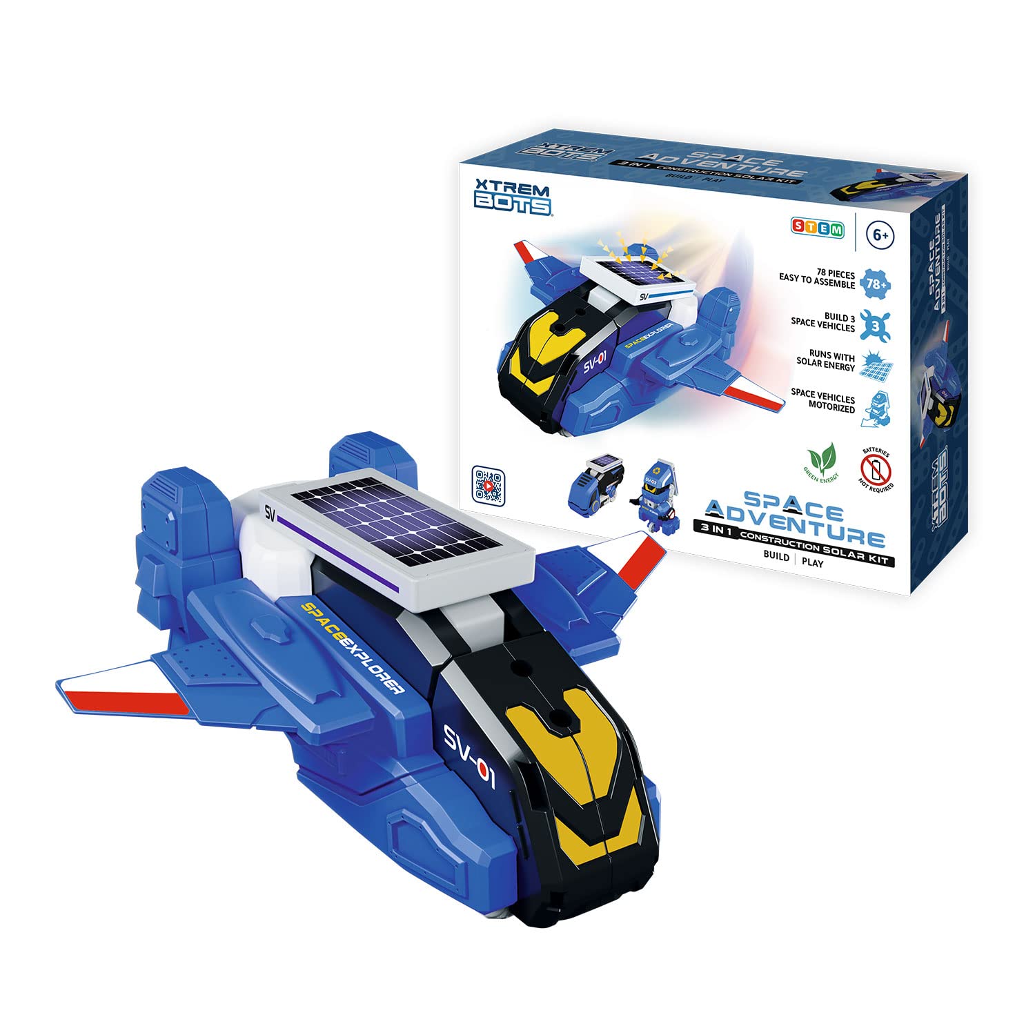 Xtrem Bots - Space Adventure 3 in 1 | Robot Toy Kids Solar Robot | Robotic Toys Model Kit 6 Years Or More | Stem Toys | Educational Toy | Boys Toys Age 6 Years Or Older