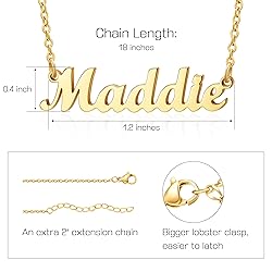 Ldurian Custom Name Necklace, Maddie Name Plate