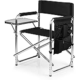 ONIVA - a Picnic Time brand - Sports Chair with Side Table, Beach Chair, Camp Chair for Adults, (Black)