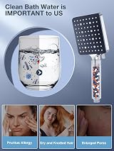 YEAUPE PRO Shower Head and Hose 1.6m with Filter Square High Pressure 6 Modes view 3