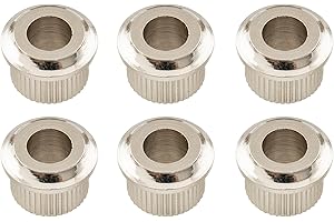 Musiclily Pro Metal Vintage/Modern 6mm to 10mm Guitar Tuner Conversion Bushings Tuning Pegs Adapter Ferrules, Nickel (Set of 6)