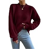 RoseSeek Women's Mock Neck Sweaters Long Sleeve Jumper Pullover Tops Basic Knitwear
