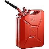 Wavian USA JC0020RVS Red Authentic NATO Jerry Fuel Can and Spout System (20 Liter)