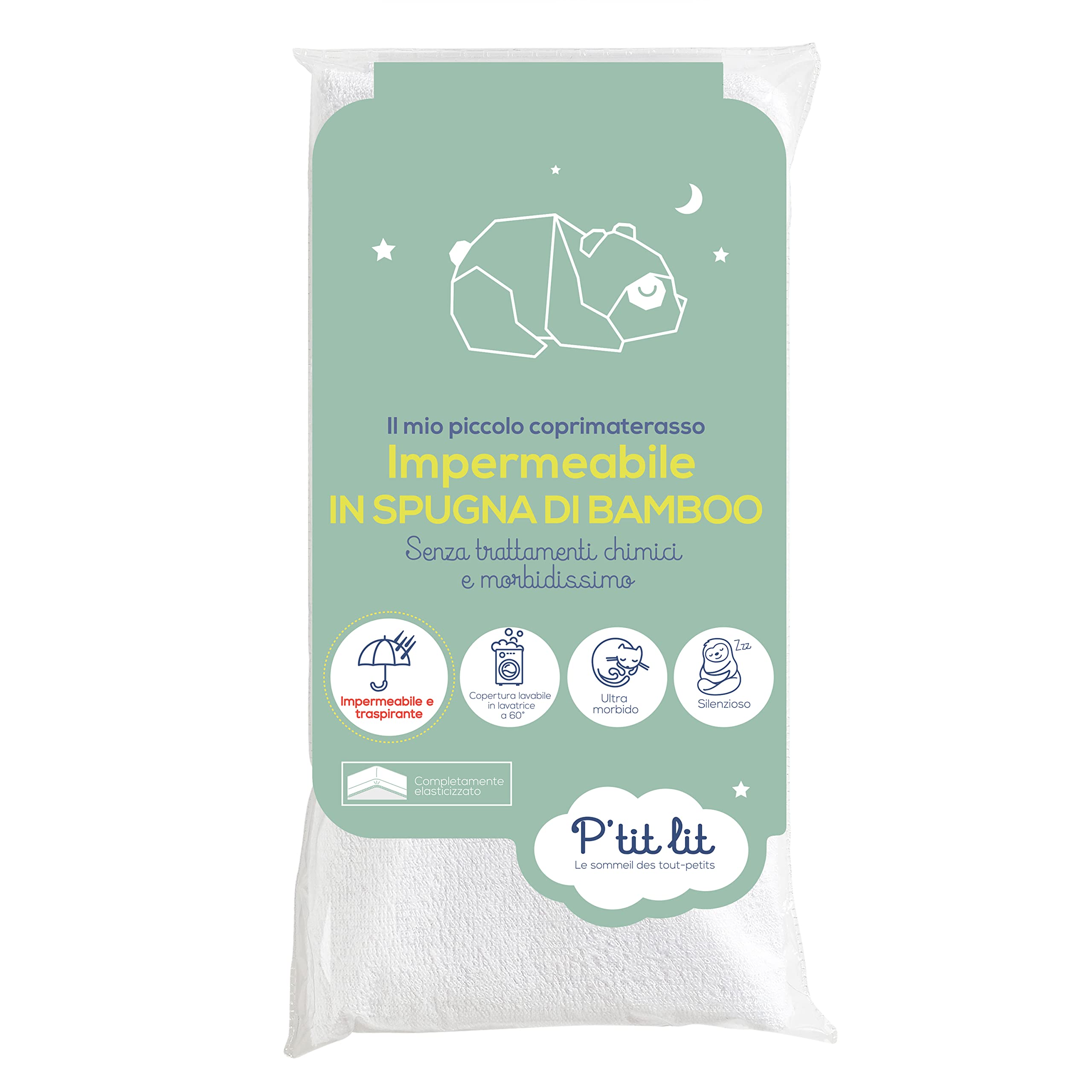 P'Tit Lit - Bamboo Viscose, Terry Cloth Mattress Protector - White