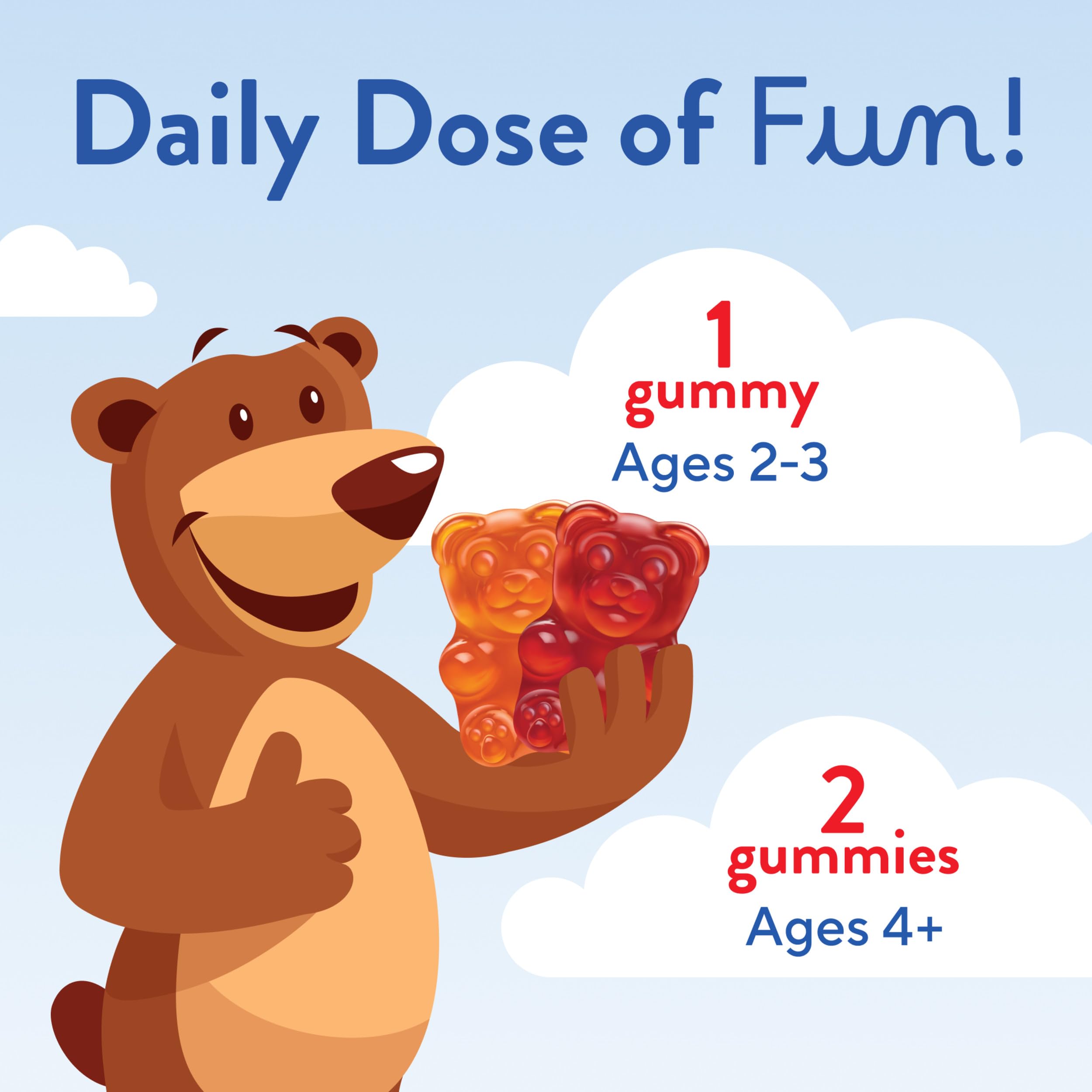 L’il Critters Gummy Vites Daily Gummy Multivitamin for Kids, Vitamin C, D3 for Immune Support Cherry, Strawberry, Orange, Pineapple and Blueberry Flavors, 70 Count Gummies