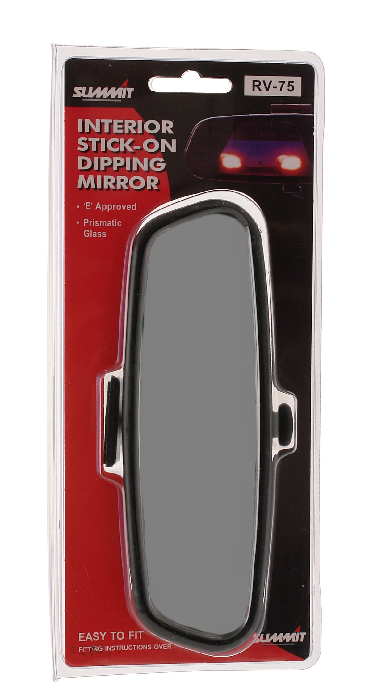 Summit RV-75 Dipping Stick-On Rear View Mirror, 19.5 x 6.5 centimeters