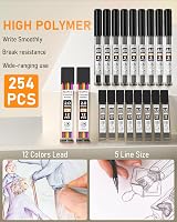 Nicpro 34Pcs Black Art Mechanical Pencils Set 0.3 0.5 0.7 0.9 mm view 7