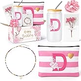 Birthday Gifts for Teen Girls, Monogrammed Initial Gifts for Teen Girls Birthday Christmas, Gift Basket for Women Teenager Girl Friend Bestie Sister, Teenager Girl Gift Personalized Glass Cup D