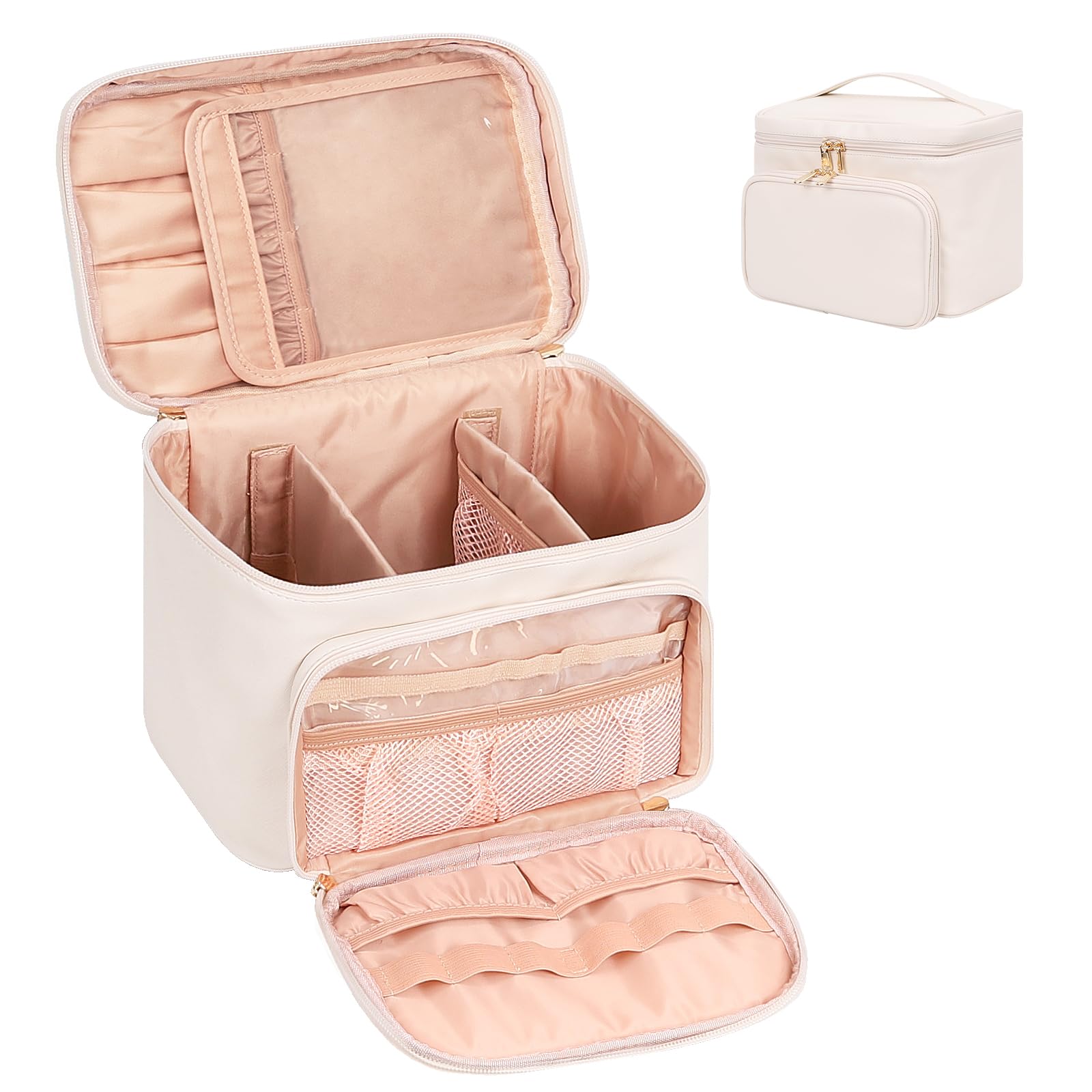Large Makeup Bag, Portable Travel Makeup Bag for