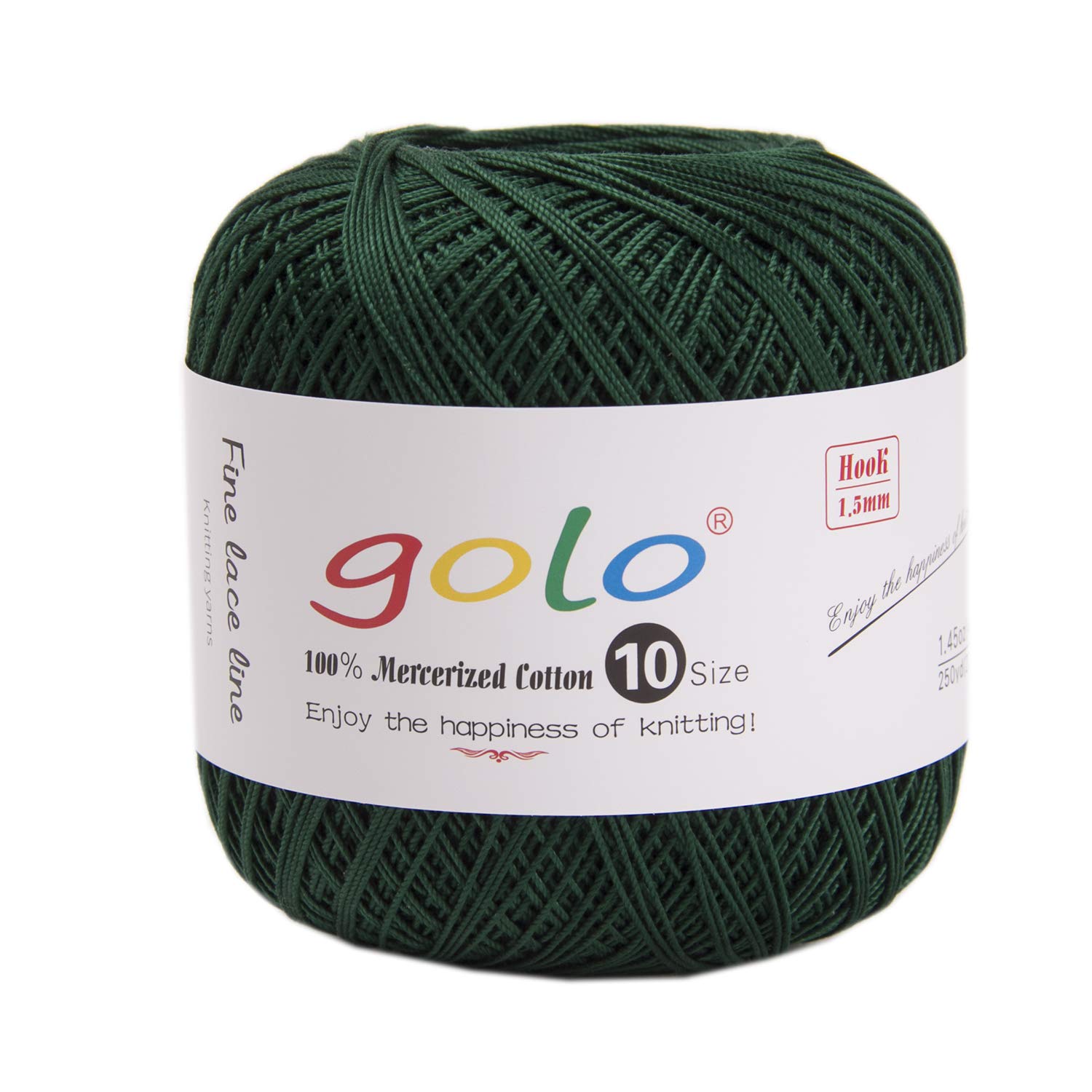 golo Crochet Thread Size 10 Yarn for Hand Knitting Crochet Yarn (Blackish Green6257)