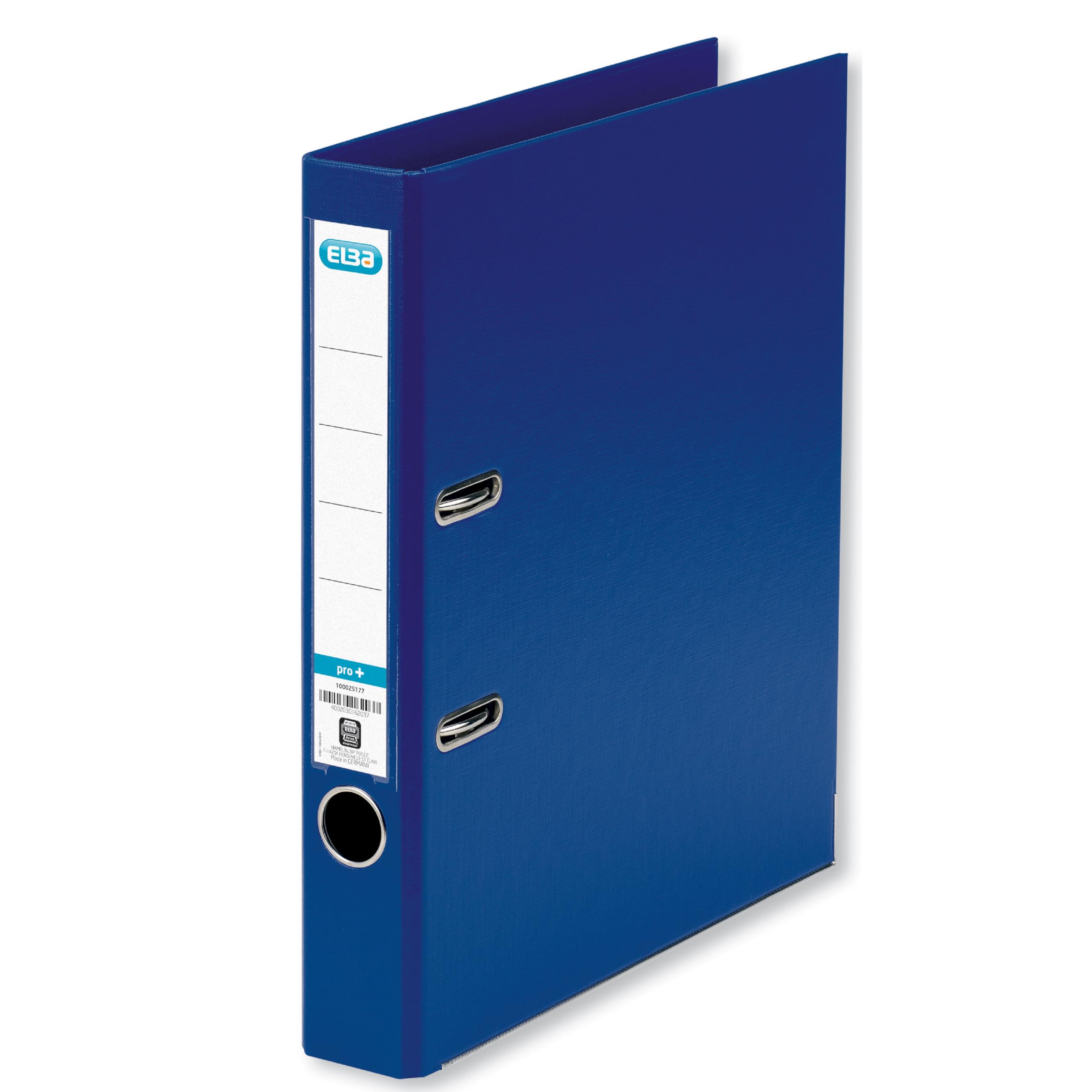 Elba A4 Slim Lever Arch File, 50mm Spine, 400 Sheet Capacity, Strongline Plastic on Board, Durable Filing Folder - Blue