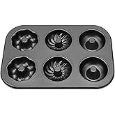 Shudyear Non-Stick Donut Baking Tray | 10.4“ x 7.28” Donut Tray with 6 3-Shape Donut Molds | Steel Donut Tray | Makes Perfect